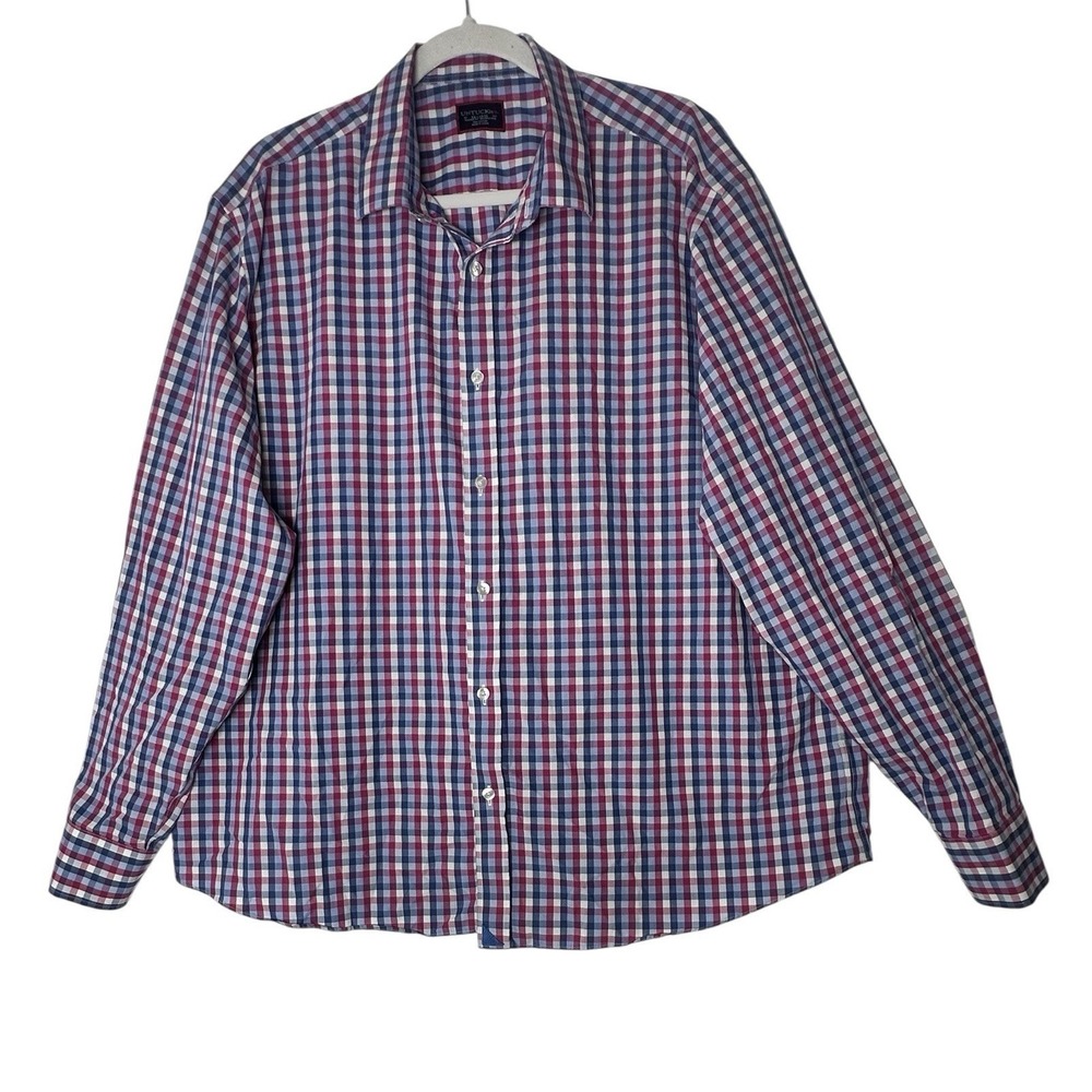 UNTUCKit Shirt Mens 2XL Plaid Button Down Relaxed Fit Gingham Cotton Long Sleeve